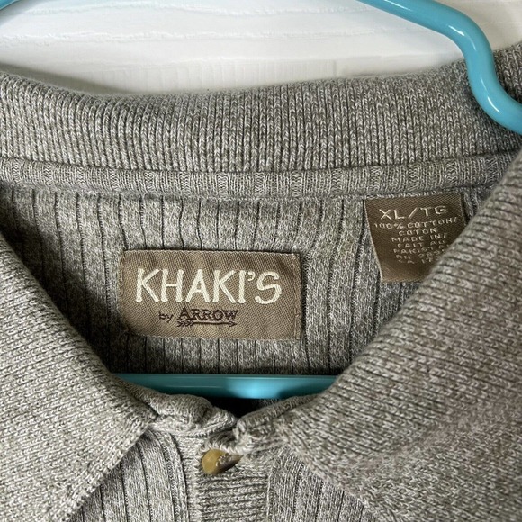 Khakis By Arrow Polo Shirt Adult XL Blue Cotton Short Sleeve Mens - Picture 2 of 3